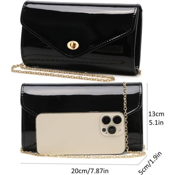 Envelope Clutch for Formal Party Black - Picture 4 of 8